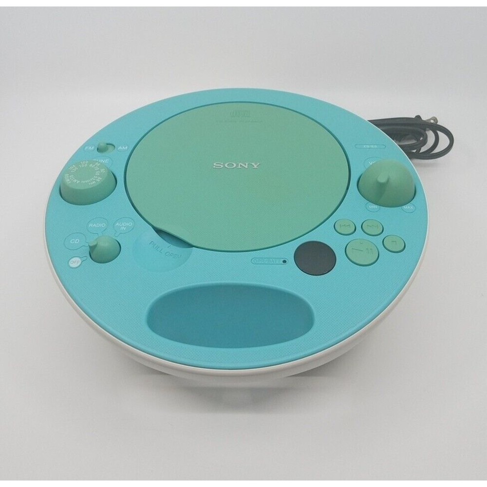 Sony ZS-E5 Aqua CD-R/RW Boombox Personal CD Player Tested And Working - Cleaned